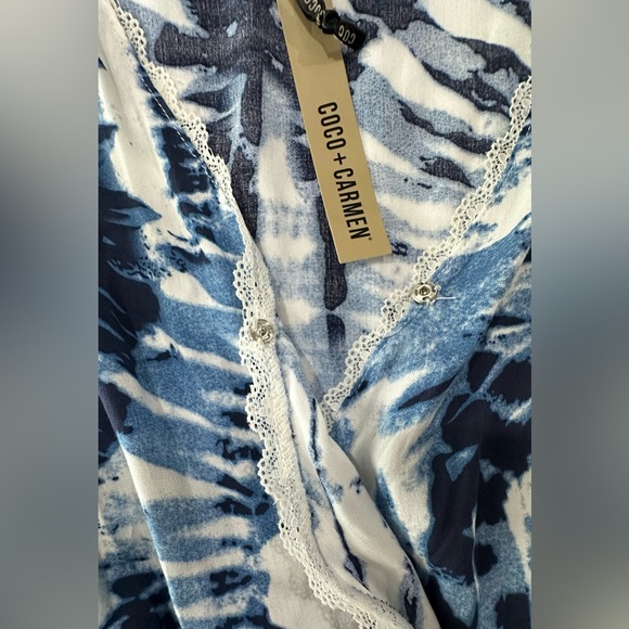 Coco+Carmen Brand New Blue Tie Dye Women’s Jumpsuit Size L/XL - Picture 8 of 15